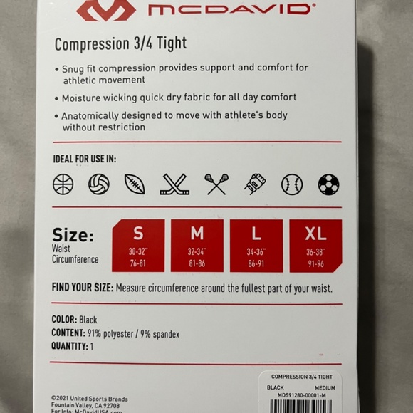 MCDAVID Sport Compression 3/4 Tight - Picture 2 of 5